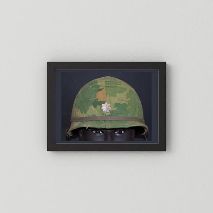 US M1 Vietnam War Helmet with Lt. Col. Insignia. Photograph - Art goes to War