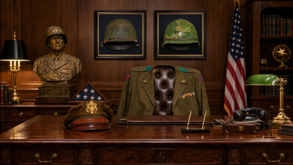 US M1 Vietnam War Helmet with Lt. Col. Insignia - Art goes to War