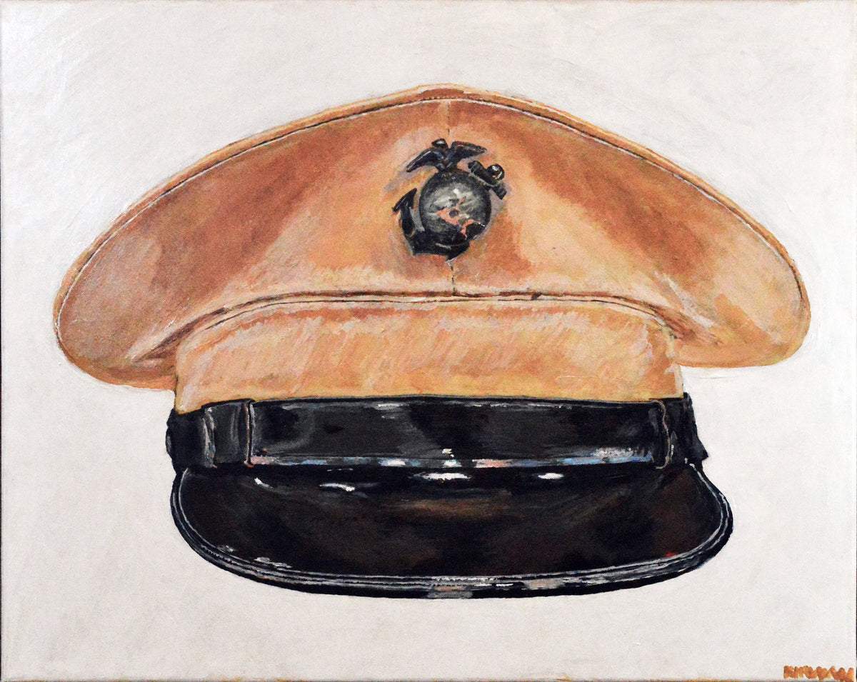 US Marine Corps (USMC), WW2 Officer Visor Cap. Art Print - Art goes to War