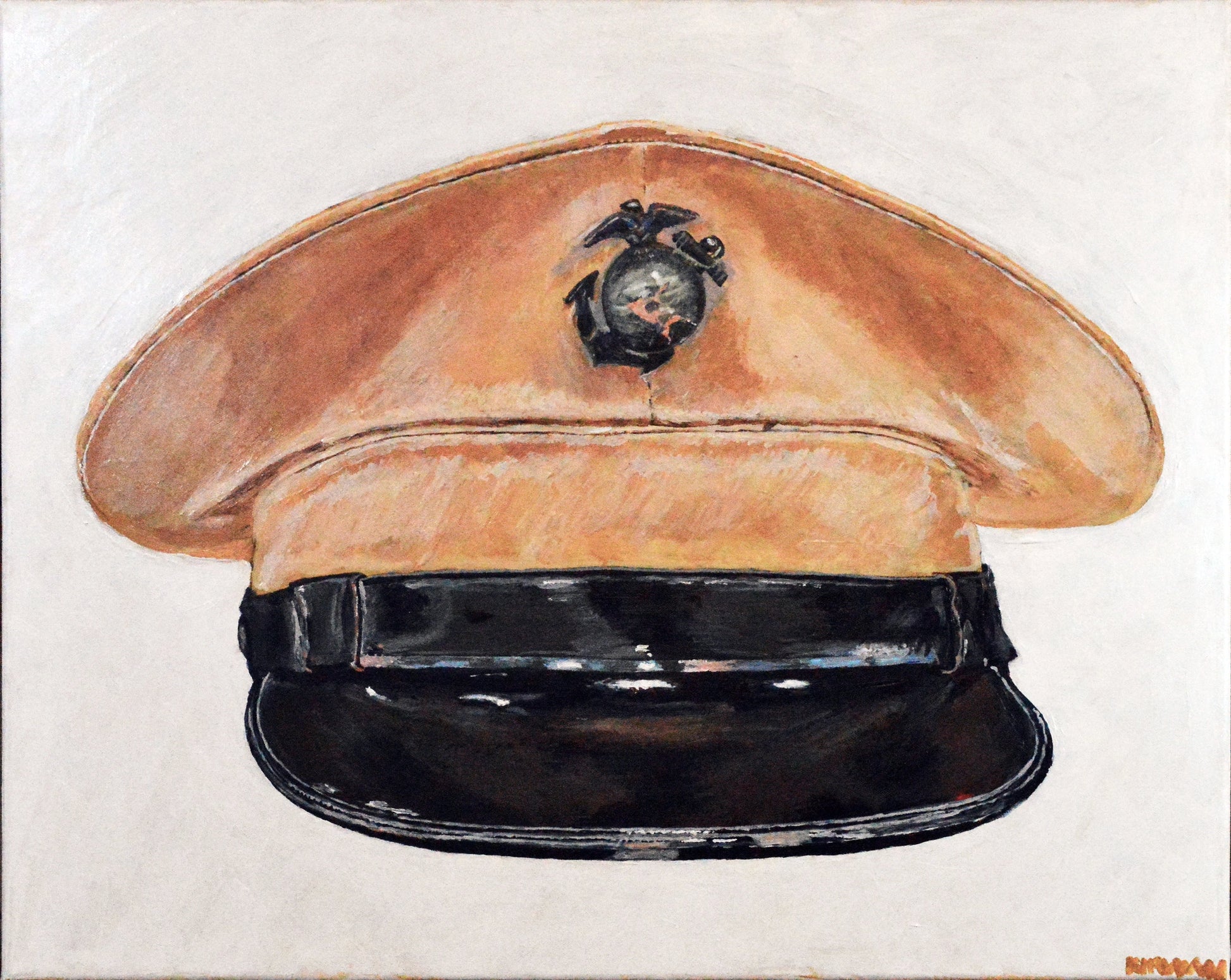 US Marine Corps (USMC), WW2 Officer Visor Cap. Art Print - Art goes to War