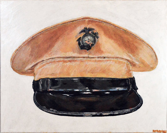 US Marine Corps (USMC), WW2 Officer Visor Cap. Art Print - Art goes to War
