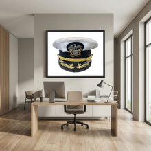 U.S. Navy Officer Combination Cap Bancroft Military Cap, Commander NSWSES — photograph presentation mockup