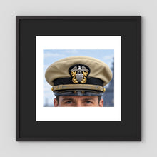 US Navy Officer WW2 Khaki Combination Visor Cap — photograph presentation mockup
