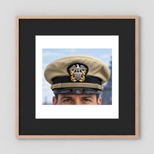 US Navy Officer WW2 Khaki Combination Visor Cap — photograph presentation mockup