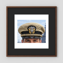 US Navy Officer WW2 Khaki Combination Visor Cap — photograph presentation mockup