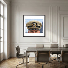 US Navy Officer WW2 Khaki Combination Visor Cap — photograph presentation mockup