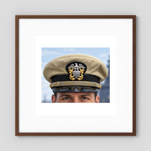 US Navy Officer WW2 Khaki Combination Visor Cap — photograph presentation mockup