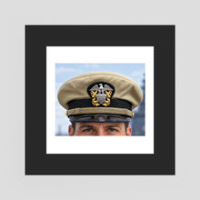 US Navy Officer WW2 Khaki Combination Visor Cap — photograph presentation mockup