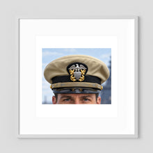 US Navy Officer WW2 Khaki Combination Visor Cap — photograph presentation mockup