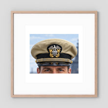 US Navy Officer WW2 Khaki Combination Visor Cap — photograph presentation mockup