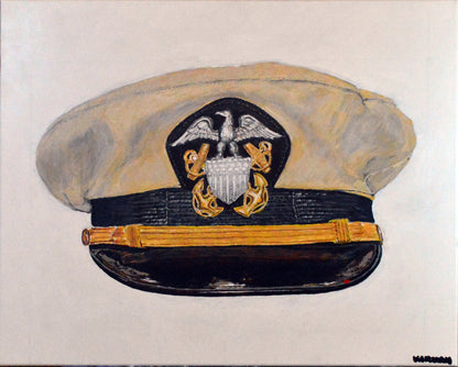 US Navy Officer WW2 Visor Cap. Art Print - Art goes to War
