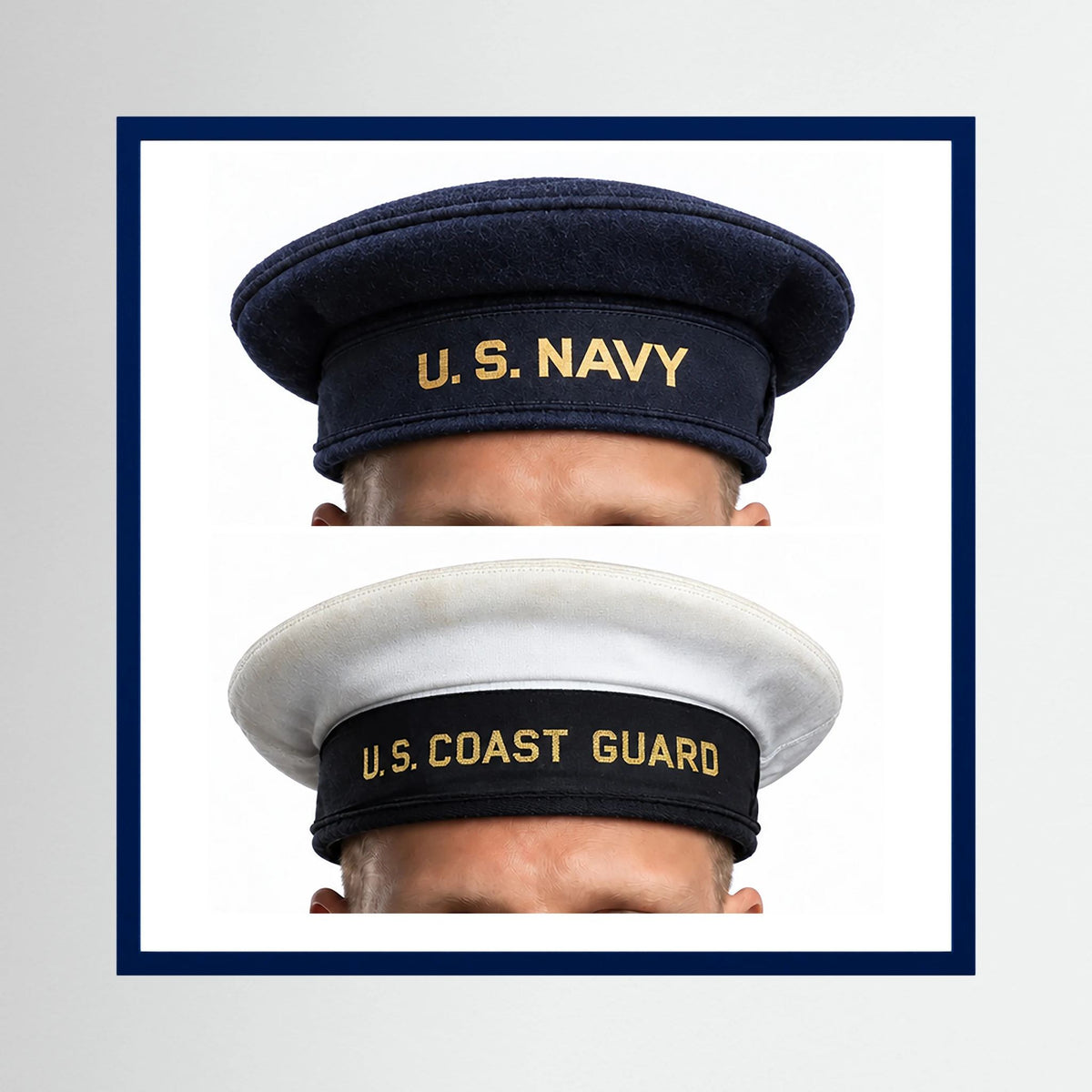 US Navy & US Coast Guard 'Donald Duck" Enlisted men's cap — composite presentation mockup