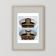 Composite image showing US Navy WWII & US Coast Guard Commander Post WWII Visor Caps