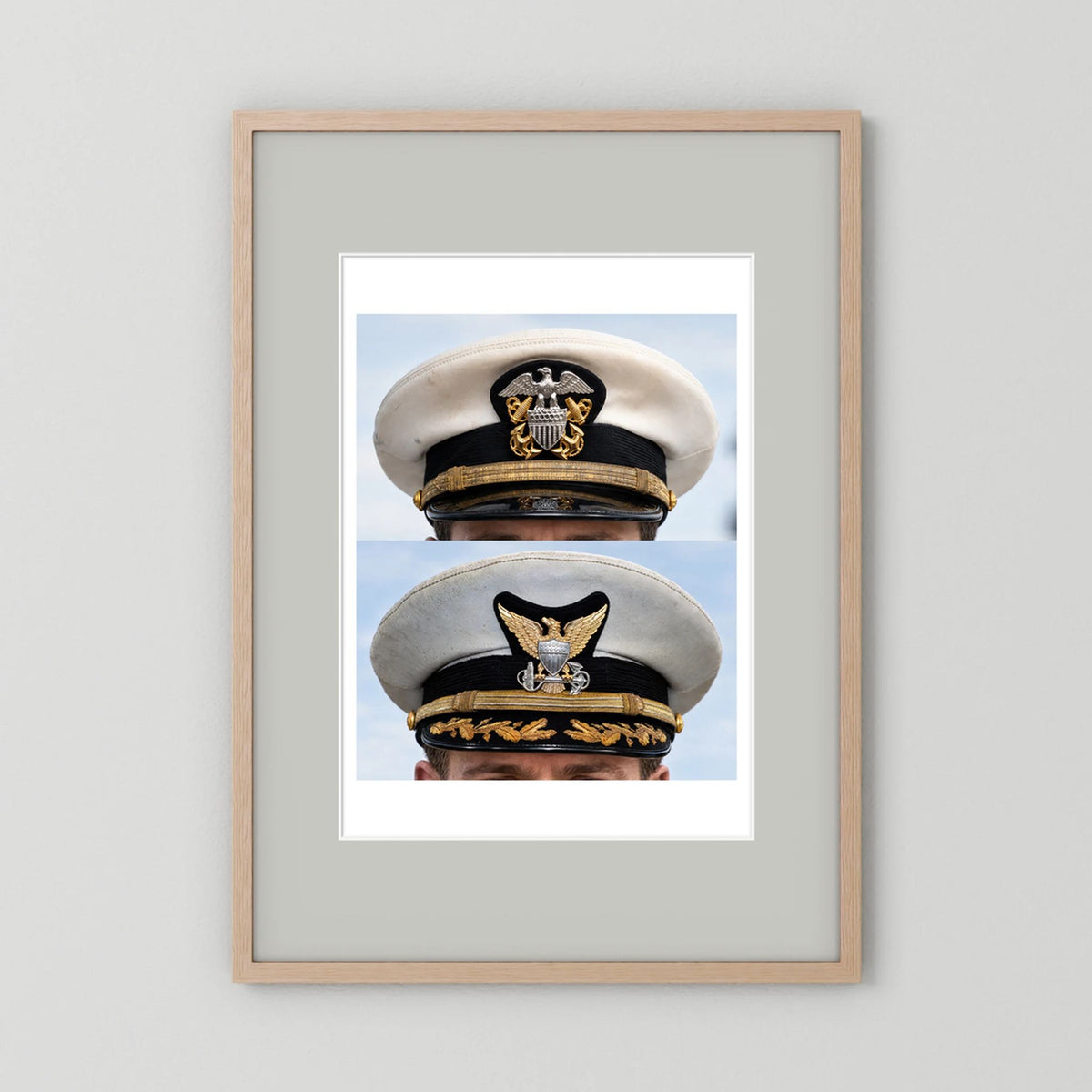 Composite image showing US Navy WWII & US Coast Guard Commander Post WWII Visor Caps