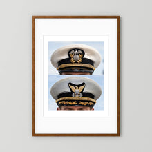 Composite image showing US Navy WWII & US Coast Guard Commander Post WWII Visor Caps