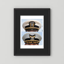 Composite image showing US Navy WWII & US Coast Guard Commander Post WWII Visor Caps