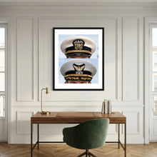 Composite image showing US Navy WWII & US Coast Guard Commander Post WWII Visor Caps