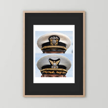 Composite image showing US Navy WWII & US Coast Guard Commander Post WWII Visor Caps
