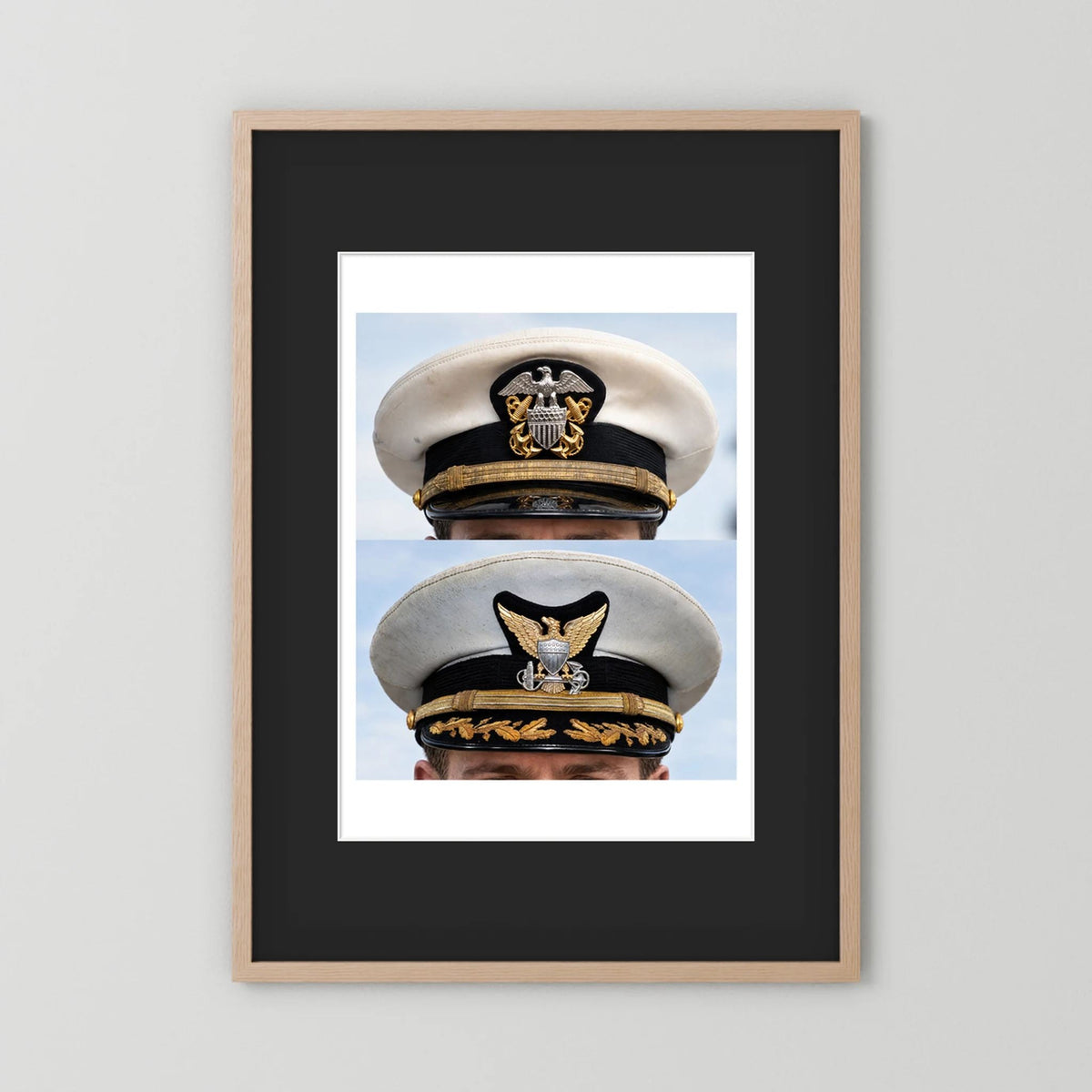 Composite image showing US Navy WWII & US Coast Guard Commander Post WWII Visor Caps