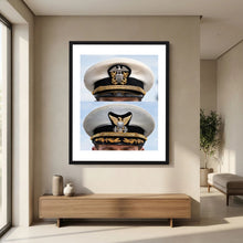 Composite image showing US Navy WWII & US Coast Guard Commander Post WWII Visor Caps