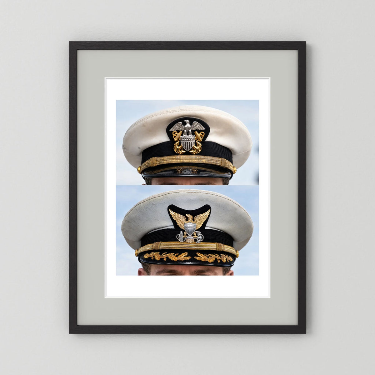 Composite image showing US Navy WWII & US Coast Guard Commander Post WWII Visor Caps