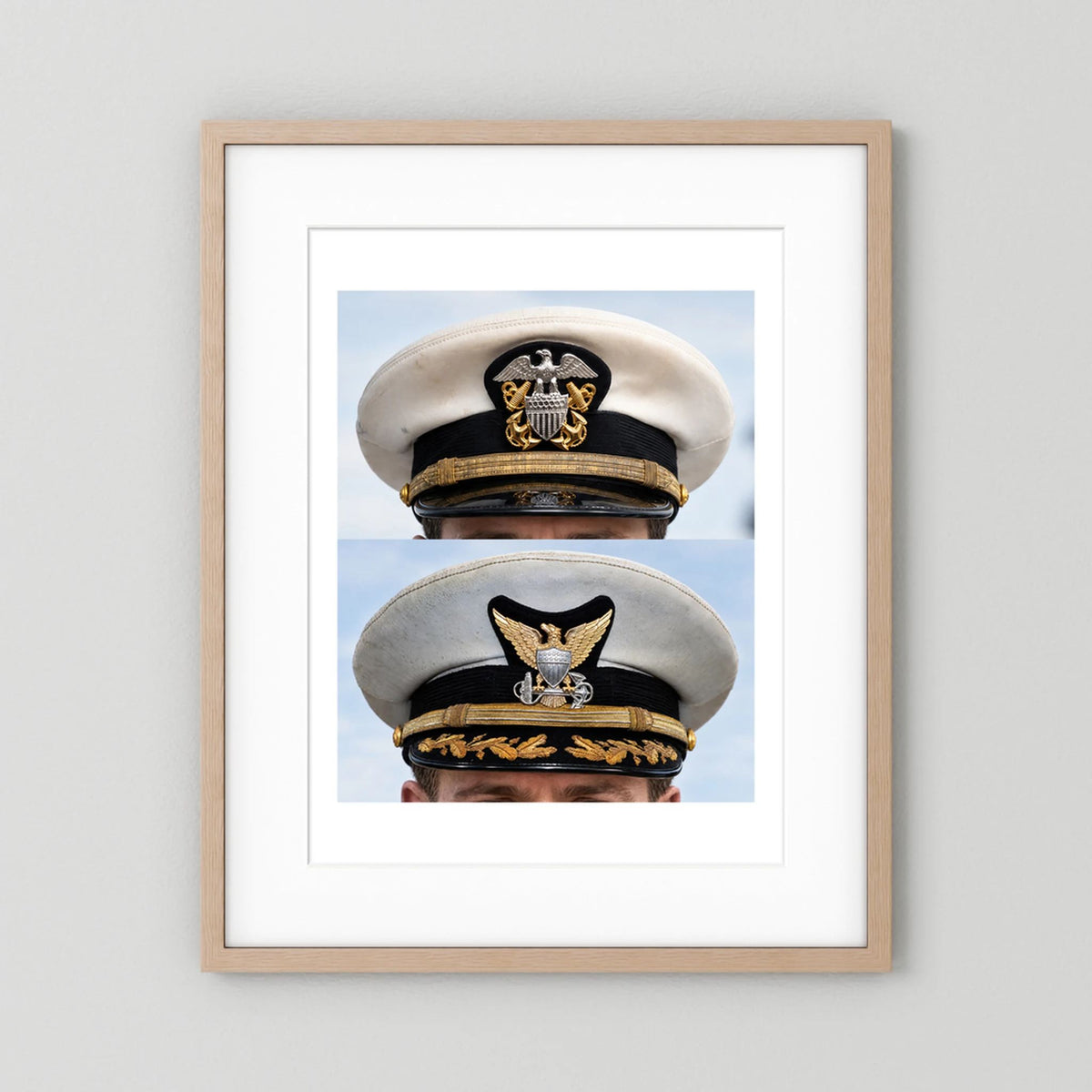 Composite image showing US Navy WWII & US Coast Guard Commander Post WWII Visor Caps