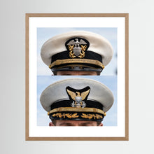 Composite image showing US Navy WWII & US Coast Guard Commander Post WWII Visor Caps