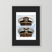 Composite image showing US Navy WWII & US Coast Guard Commander Post WWII Visor Caps
