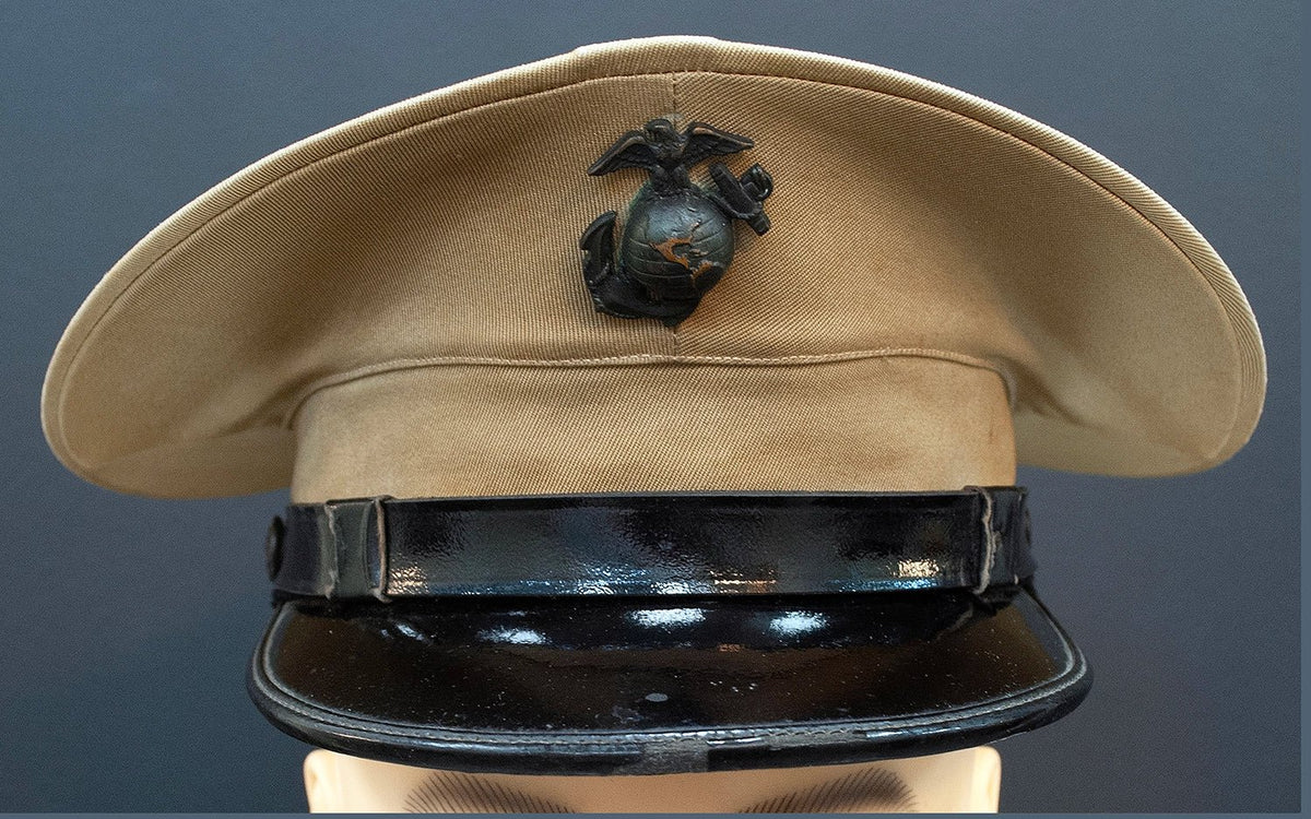 US USMC Marine Corps Officer WW2 Visor Cap. Photograph - Art goes to War