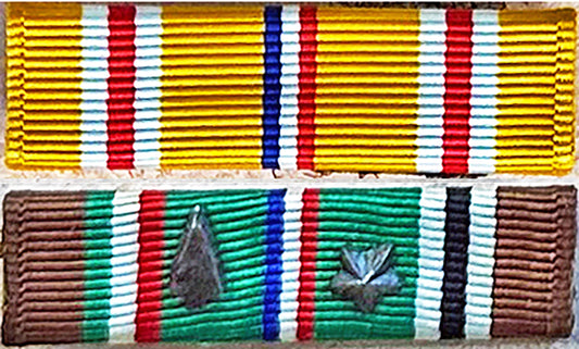 US WW2 Medal Ribbon Bar 1. PTO & ETO. Photograph - Art goes to War