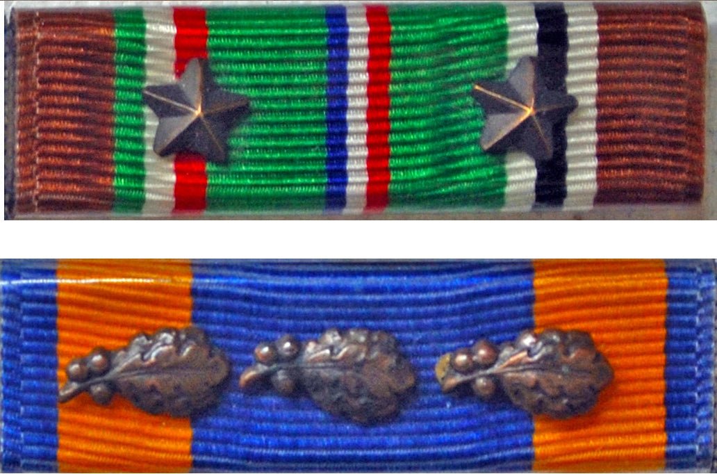 US WW2 Medal Ribbon Bar 2. ETO & US Air Medal. Photograph - Art goes to War