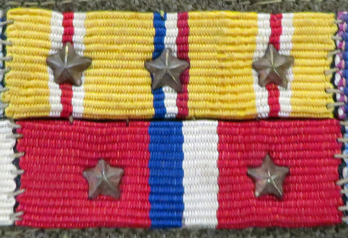 US WW2 Medal Ribbon Bar 3. PTO & Philippine Liberation. Photograph - Art goes to War