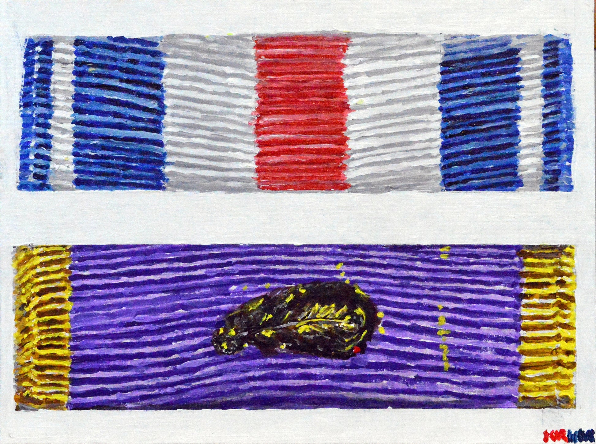US WW2 Medal Ribbon Bar 4. Silver Star & Purple Heart. Art Print - Art goes to War