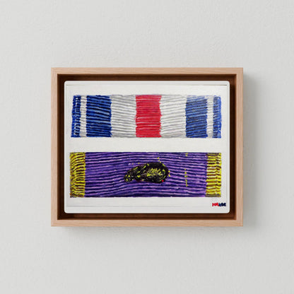 US WW2 Medal Ribbon Bar 4. Silver Star & Purple Heart. Art Print - Art goes to War
