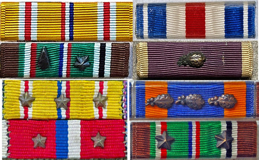 US WW2 Medal Ribbon Bar Series of Eight Ribbons. Photograph - Art goes to War