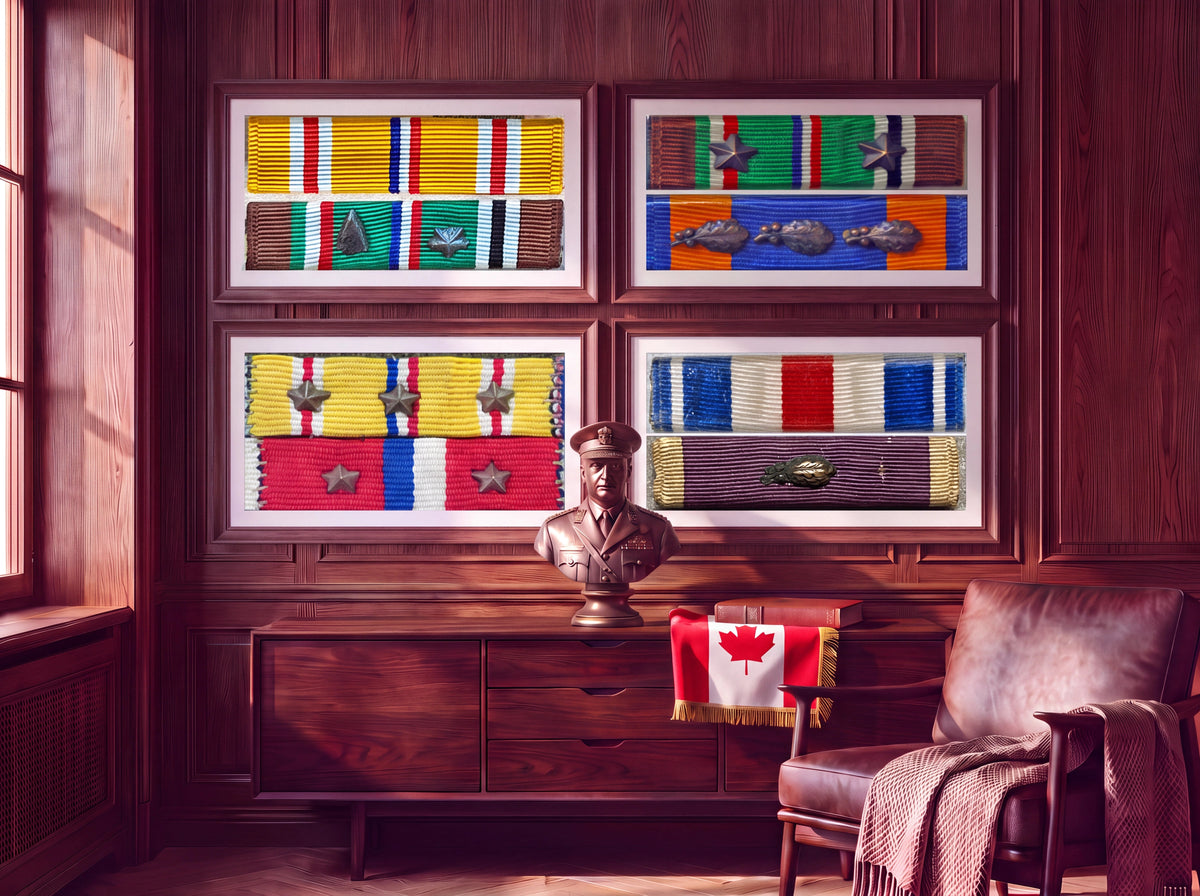 US WW2 Medal Ribbon Bar Series of Eight Ribbons. Photograph - Art goes to War