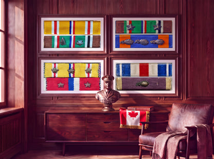 US WW2 Medal Ribbon Bar Series of Eight Ribbons. Photograph - Art goes to War