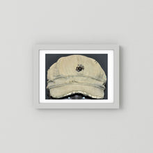Artwork featuring USMC WW2 Cotton Herring Bone Twill (HBT) Pattern Field Cap with Eagle, Globe, Anchor (EGA) Insignia