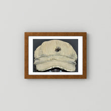 Artwork featuring USMC WW2 Cotton Herring Bone Twill (HBT) Pattern Field Cap with Eagle, Globe, Anchor (EGA) Insignia
