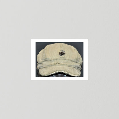 USMC WW2 Cotton Herring Bone Twill (HBT) Pattern Field Cap with Eagle, Globe, Anchor (EGA) Insignia - Art goes to War