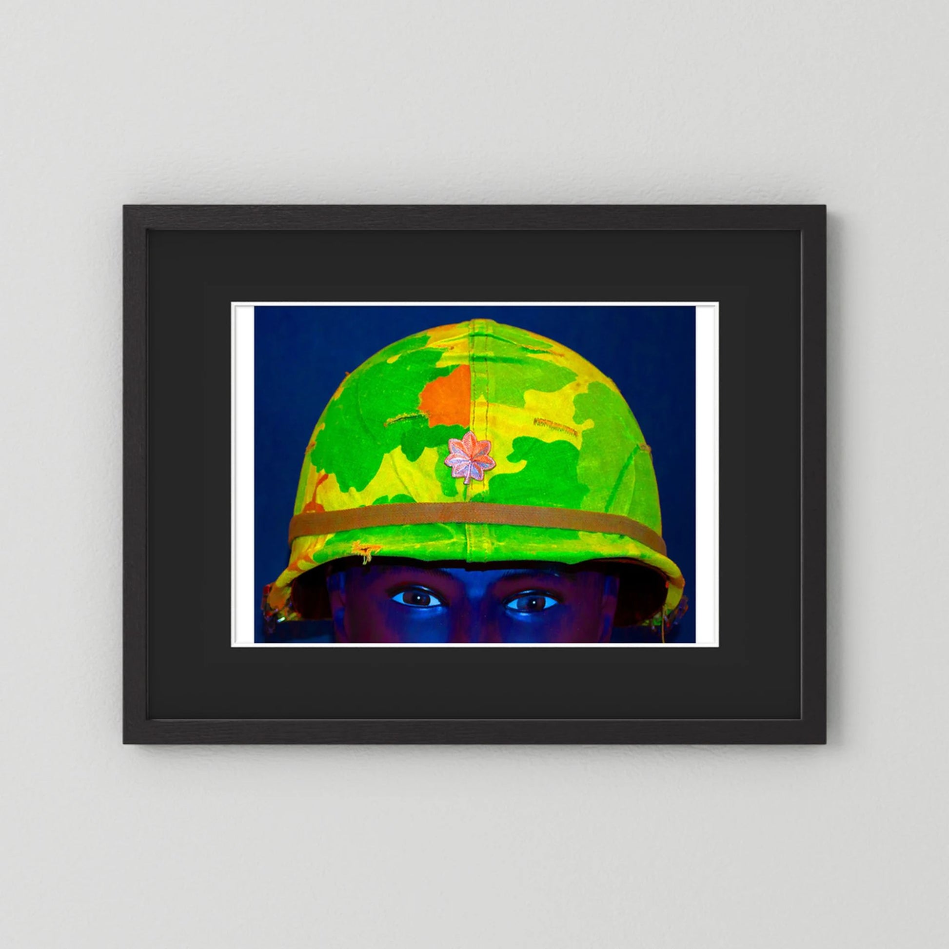 Vietnam M1 Helmet, Michell Camouflage Cover. Color intensified. Single Image - Art goes to War