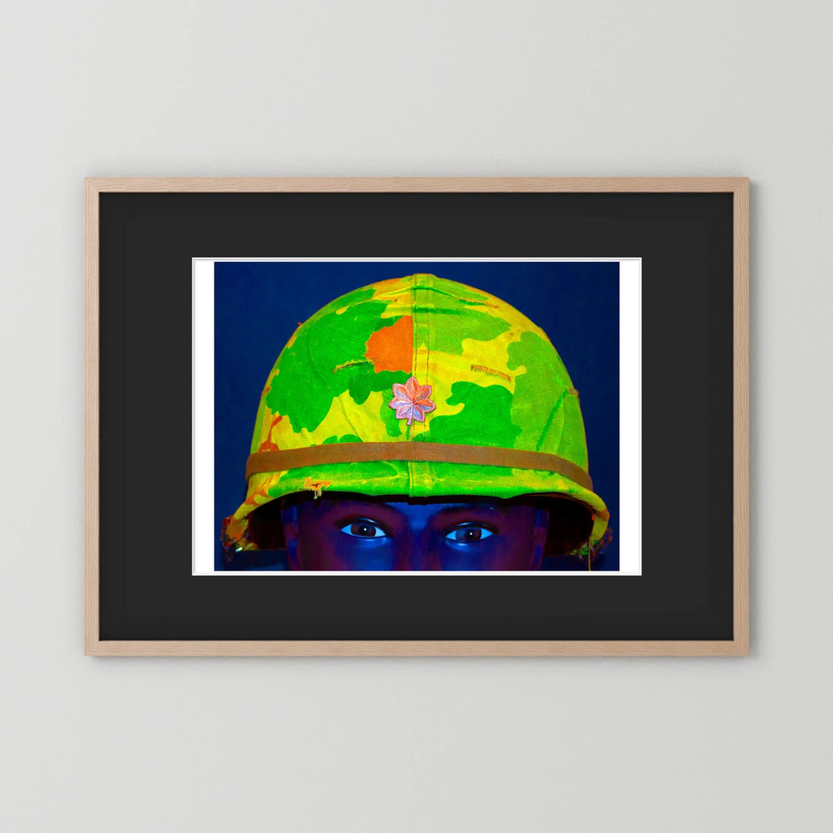 Vietnam M1 Helmet, Michell Camouflage Cover. Color intensified. Single Image - Art goes to War