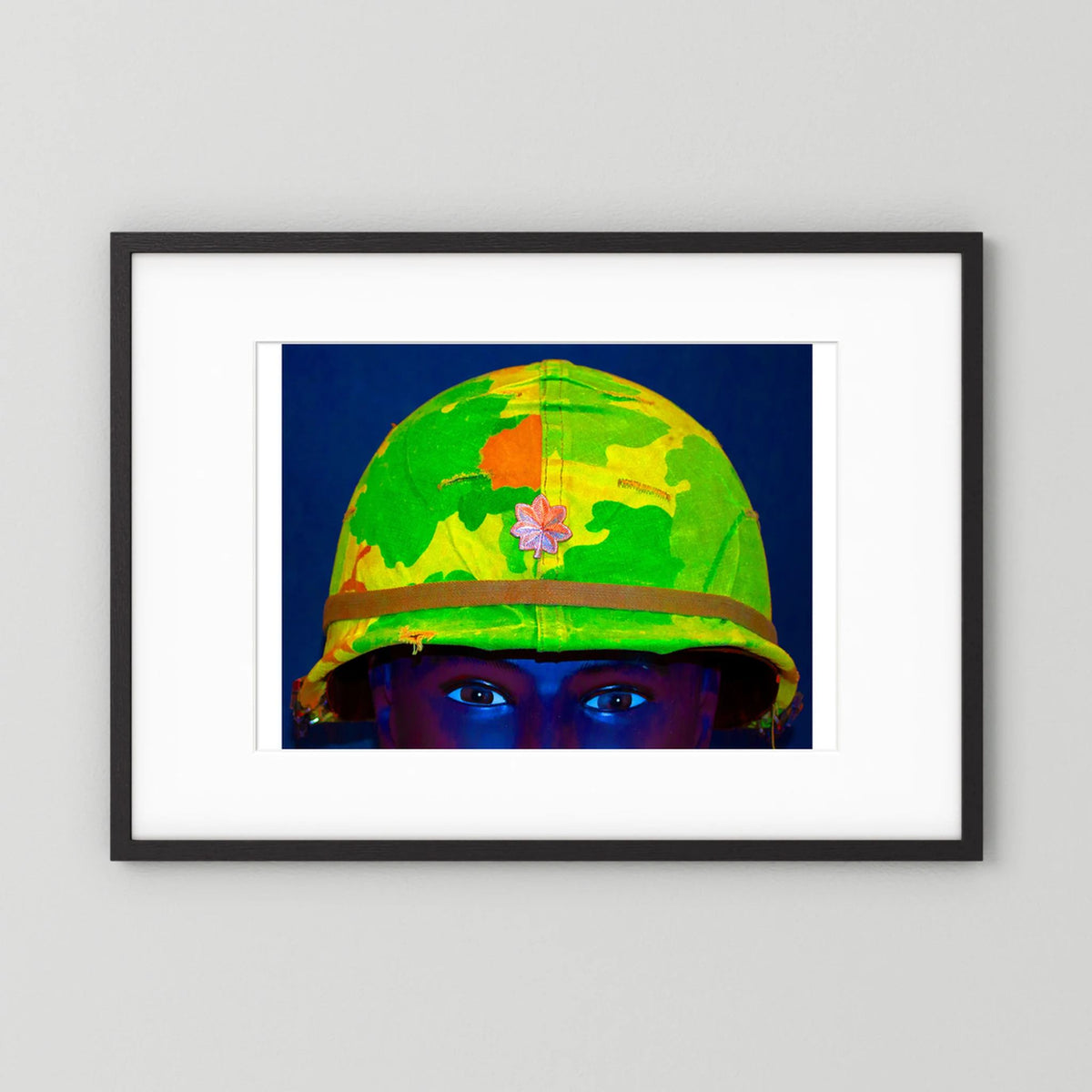 Vietnam M1 Helmet, Michell Camouflage Cover. Color intensified. Single Image - Art goes to War