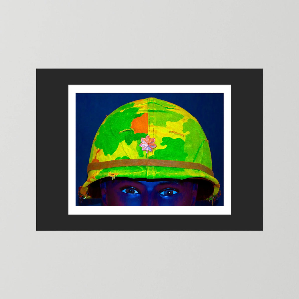 Vietnam M1 Helmet, Michell Camouflage Cover. Color intensified. Single Image - Art goes to War