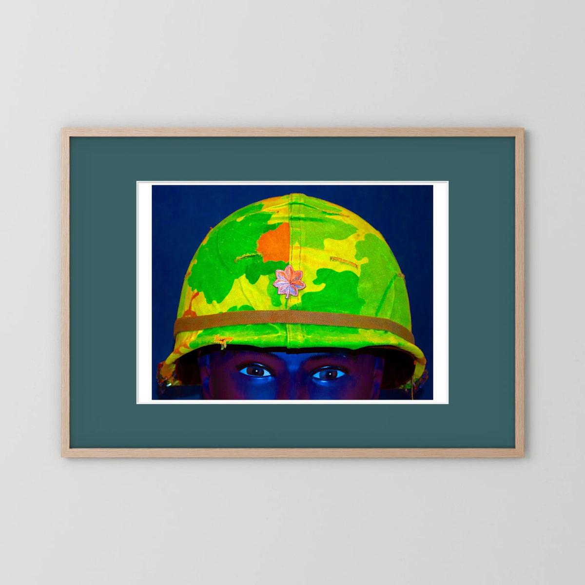 Vietnam M1 Helmet, Michell Camouflage Cover. Color intensified. Single Image - Art goes to War