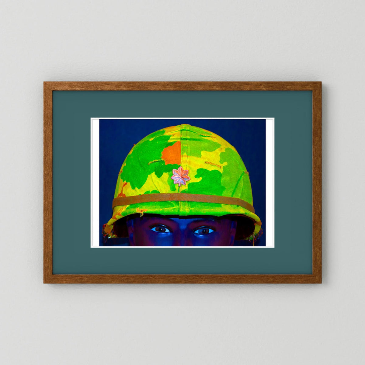 Vietnam M1 Helmet, Michell Camouflage Cover. Color intensified. Single Image - Art goes to War