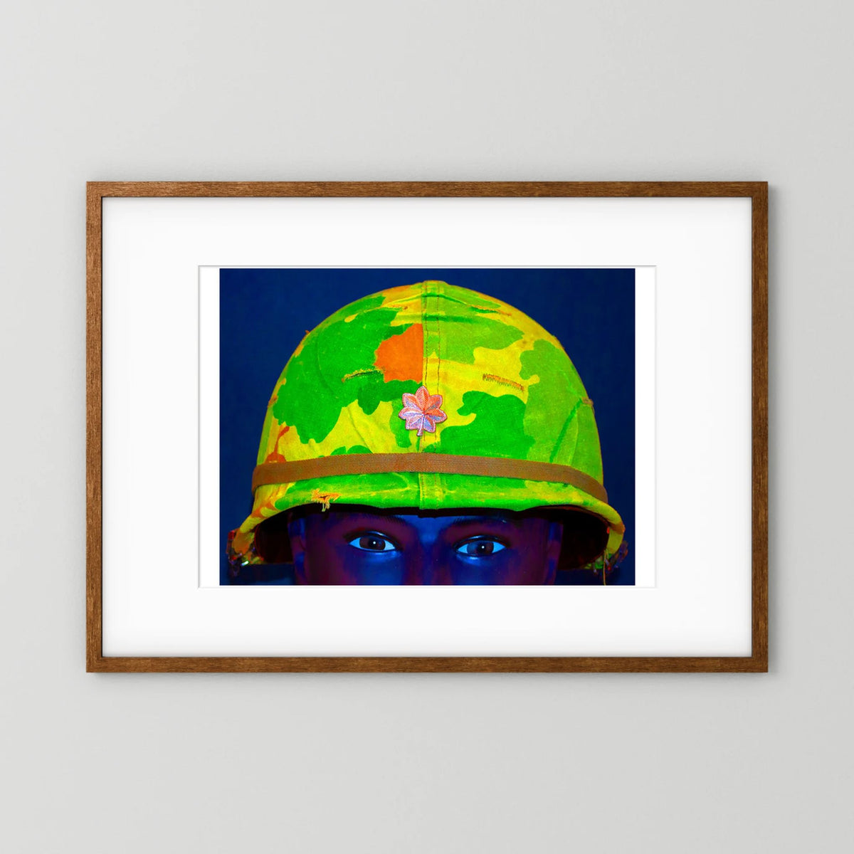 Vietnam M1 Helmet, Michell Camouflage Cover. Color intensified. Single Image - Art goes to War