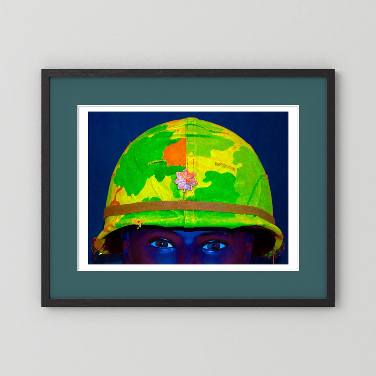Vietnam M1 Helmet, Michell Camouflage Cover. Color intensified. Single Image - Art goes to War