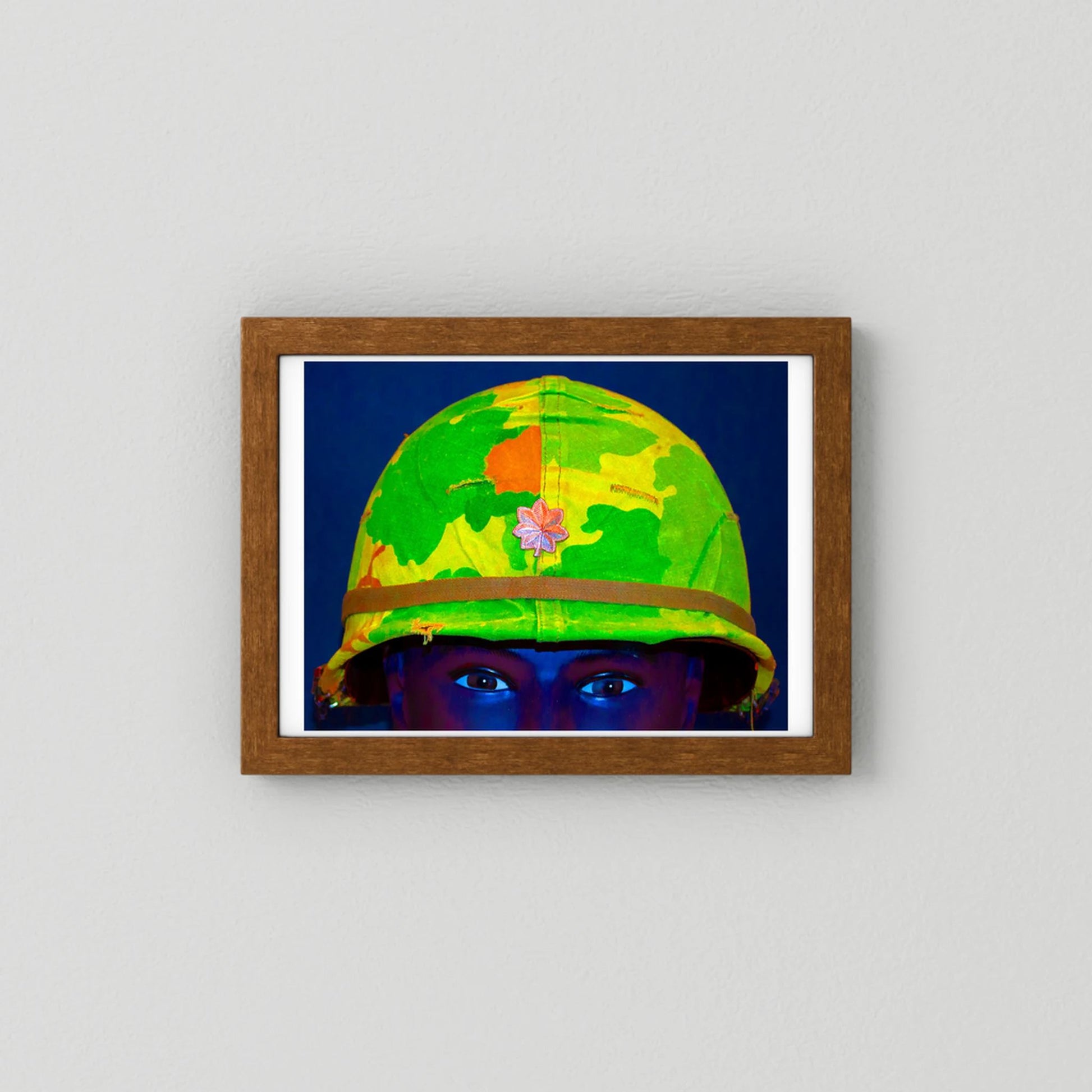 Vietnam M1 Helmet, Michell Camouflage Cover. Color intensified. Single Image - Art goes to War