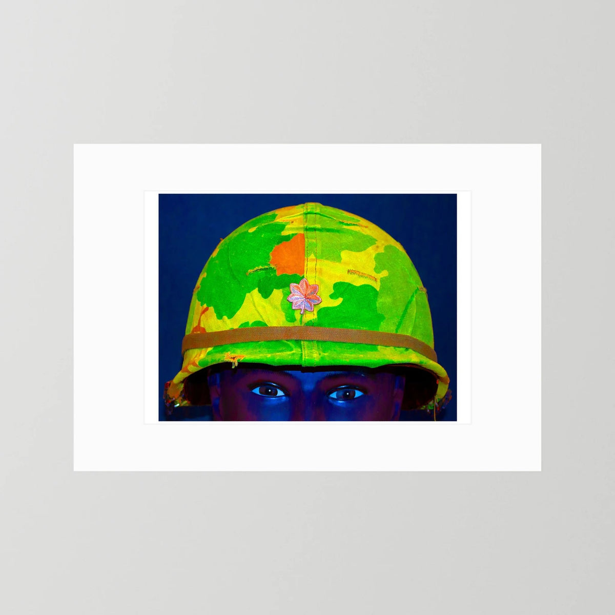 Vietnam M1 Helmet, Michell Camouflage Cover. Color intensified. Single Image - Art goes to War